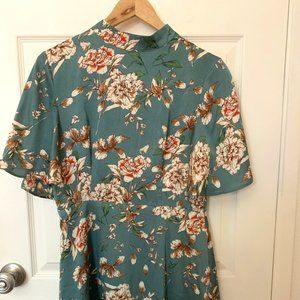 Vera & Lucy Blue/Green Floral Dress